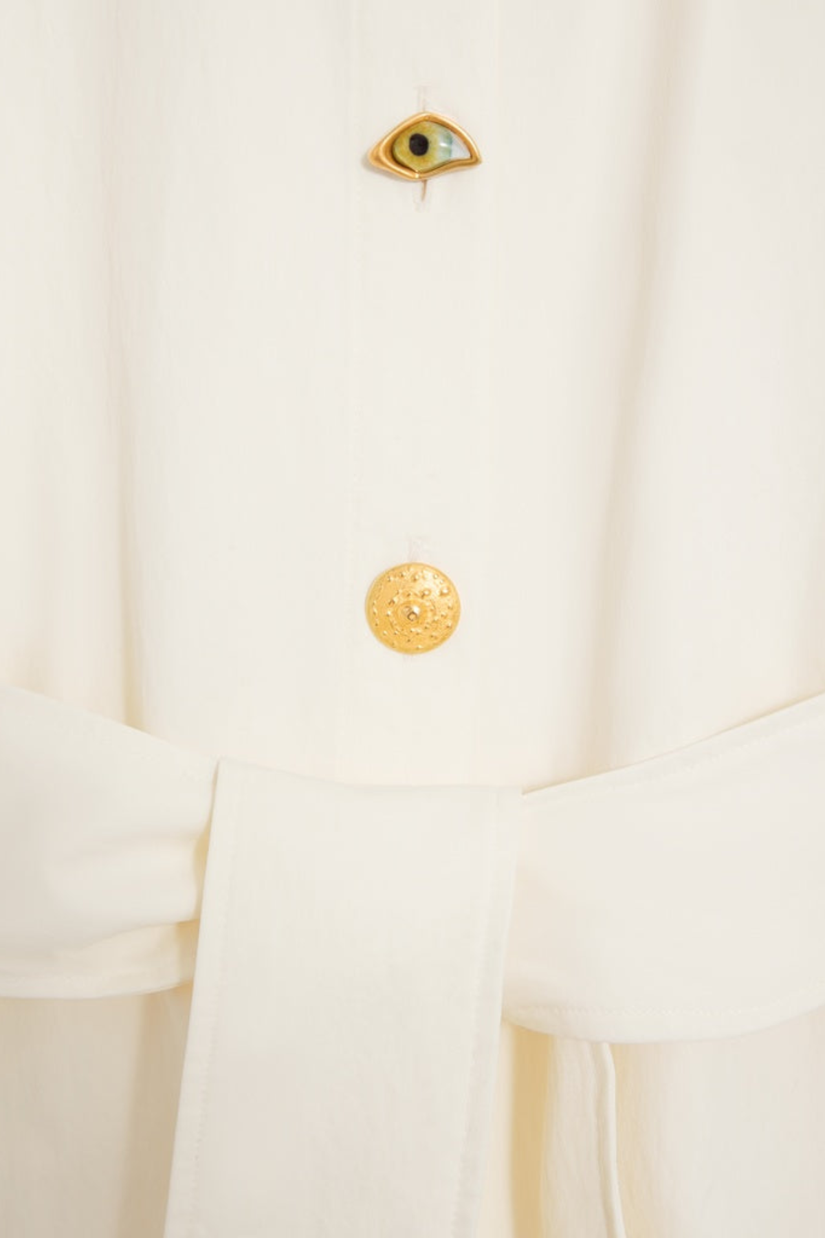 Gadiel Buttoned Mini Shirt Dress - White