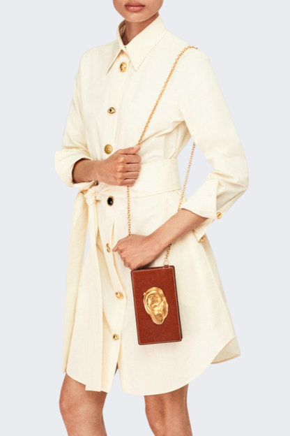 Gadiel Buttoned Mini Shirt Dress - White