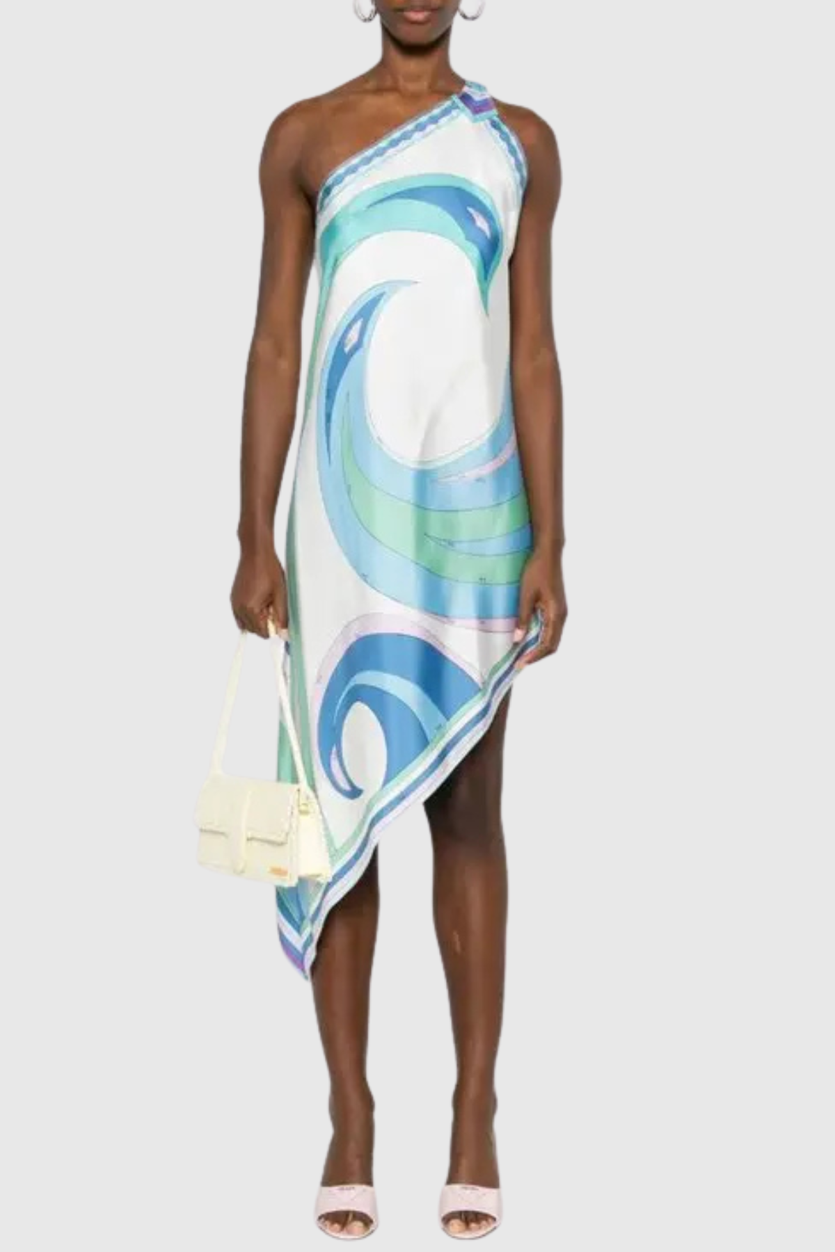 Galadra One Shoulder Swirl Midi Dress