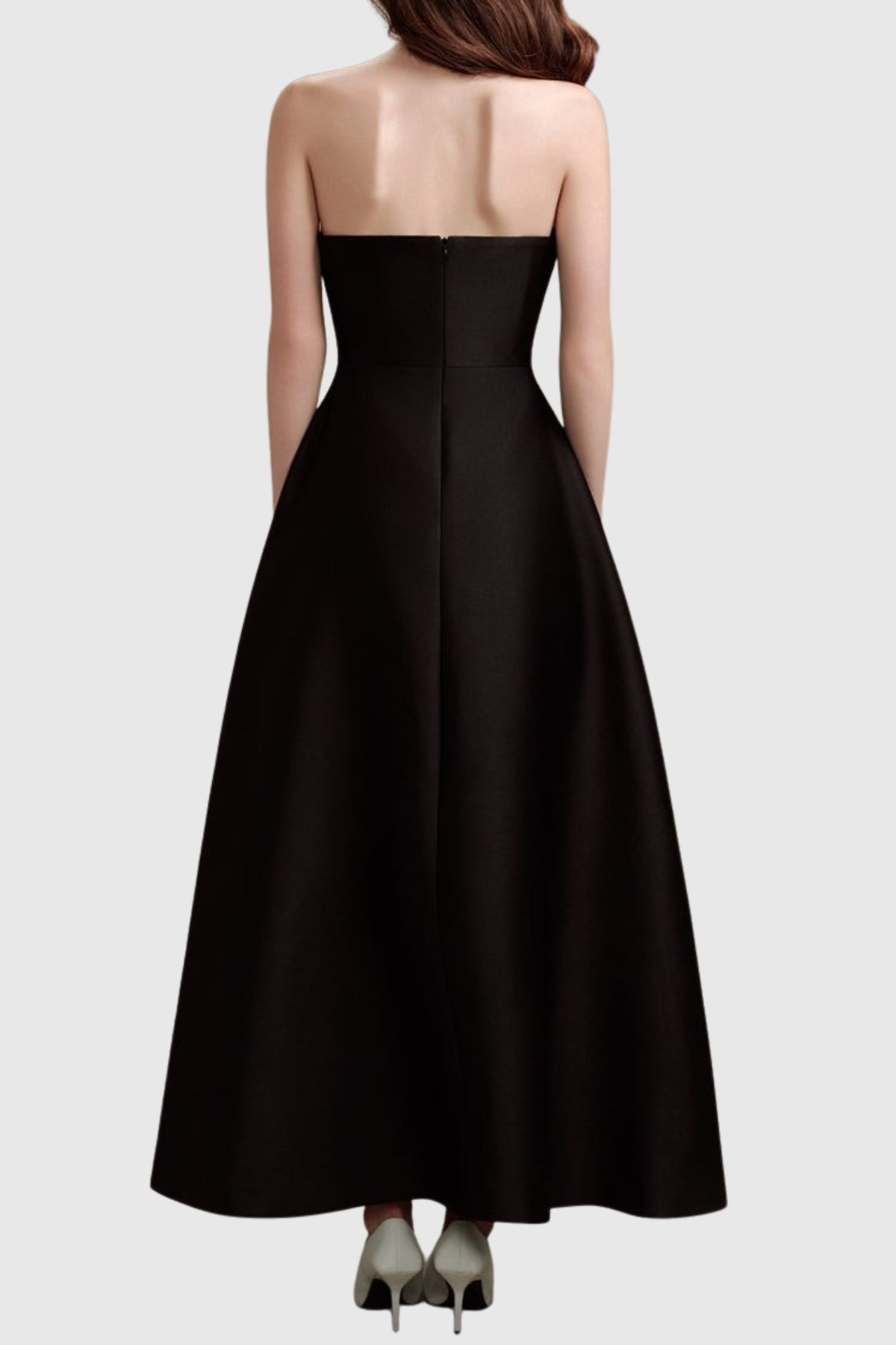 Galyn Floral Strapless Satin Maxi Dress