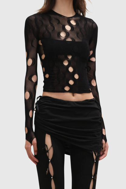 Garbo Cutout Top - Black