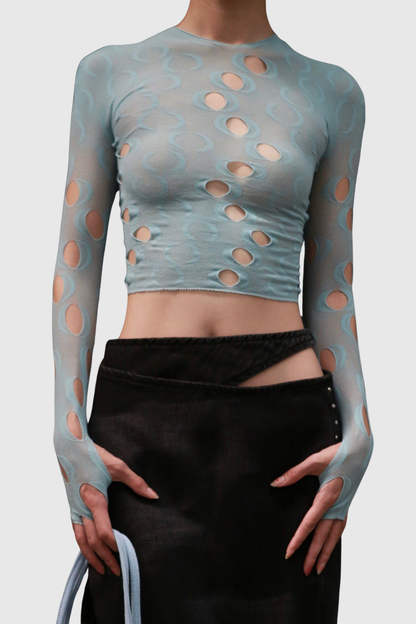 Garbo Cutout Top - Blue