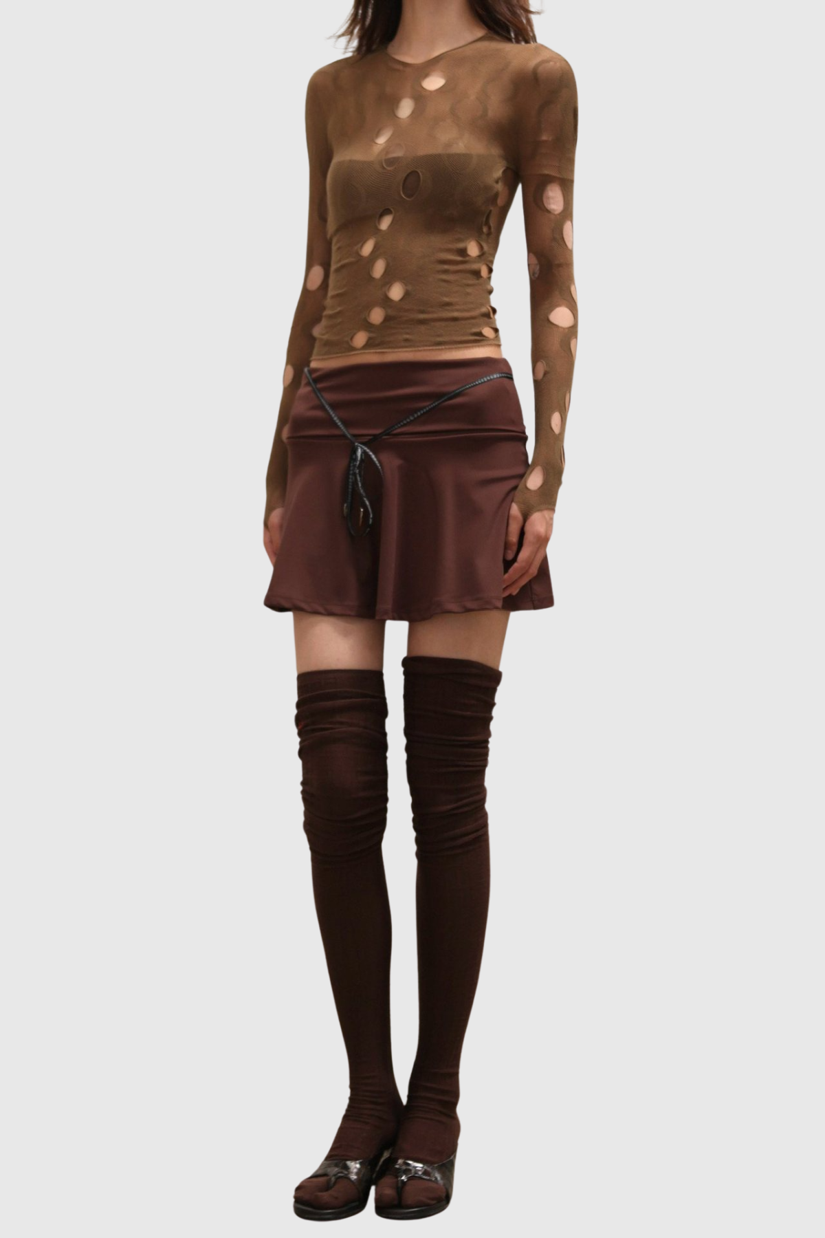 Garbo Cutout Top - Brown
