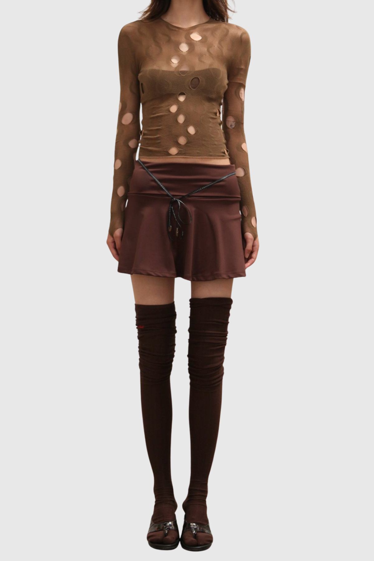 Garbo Cutout Top - Brown