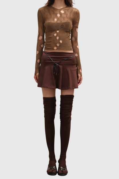 Garbo Cutout Top - Brown