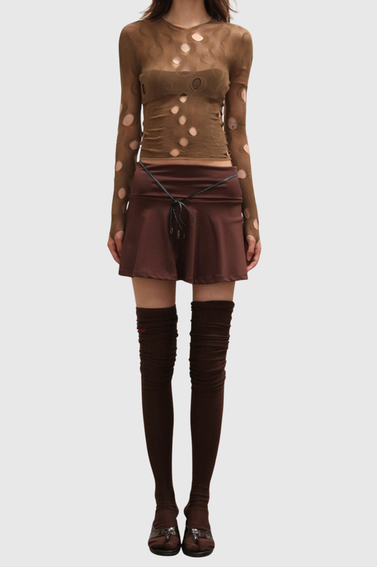 Garbo Cutout Top - Brown