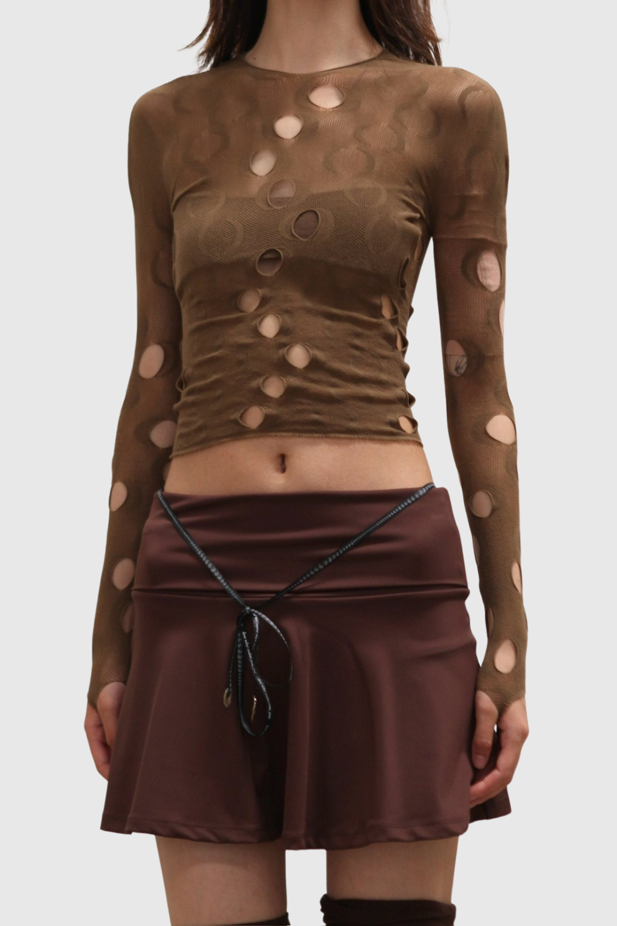 Garbo Cutout Top - Brown