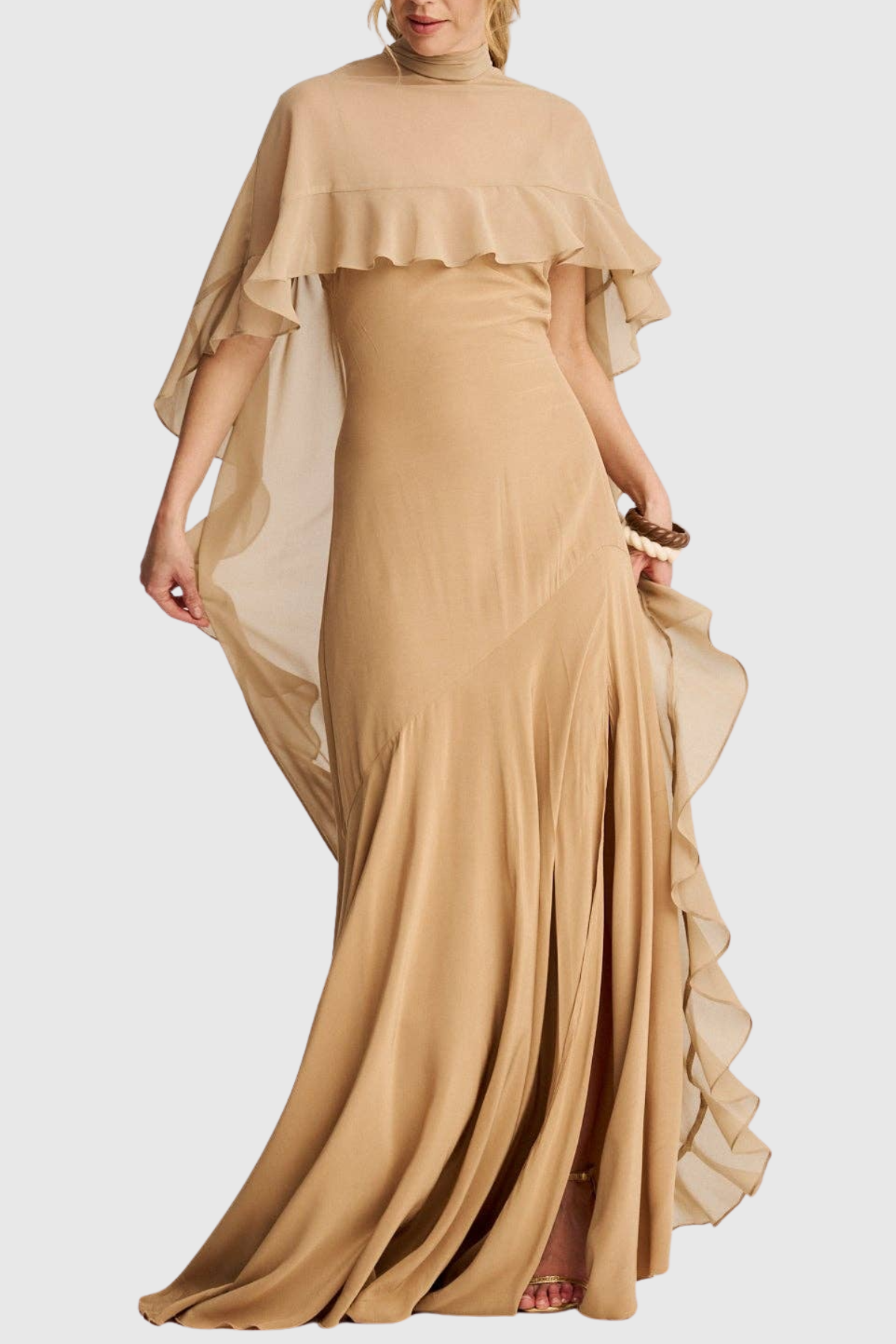 Garcia Ruffle Maxi Dress & Cape Set