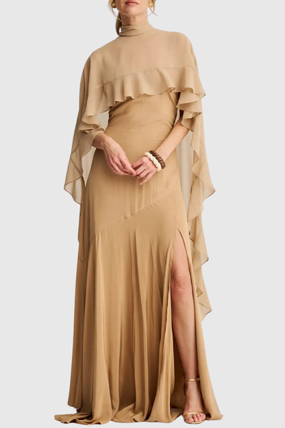 Garcia Ruffle Maxi Dress & Cape Set