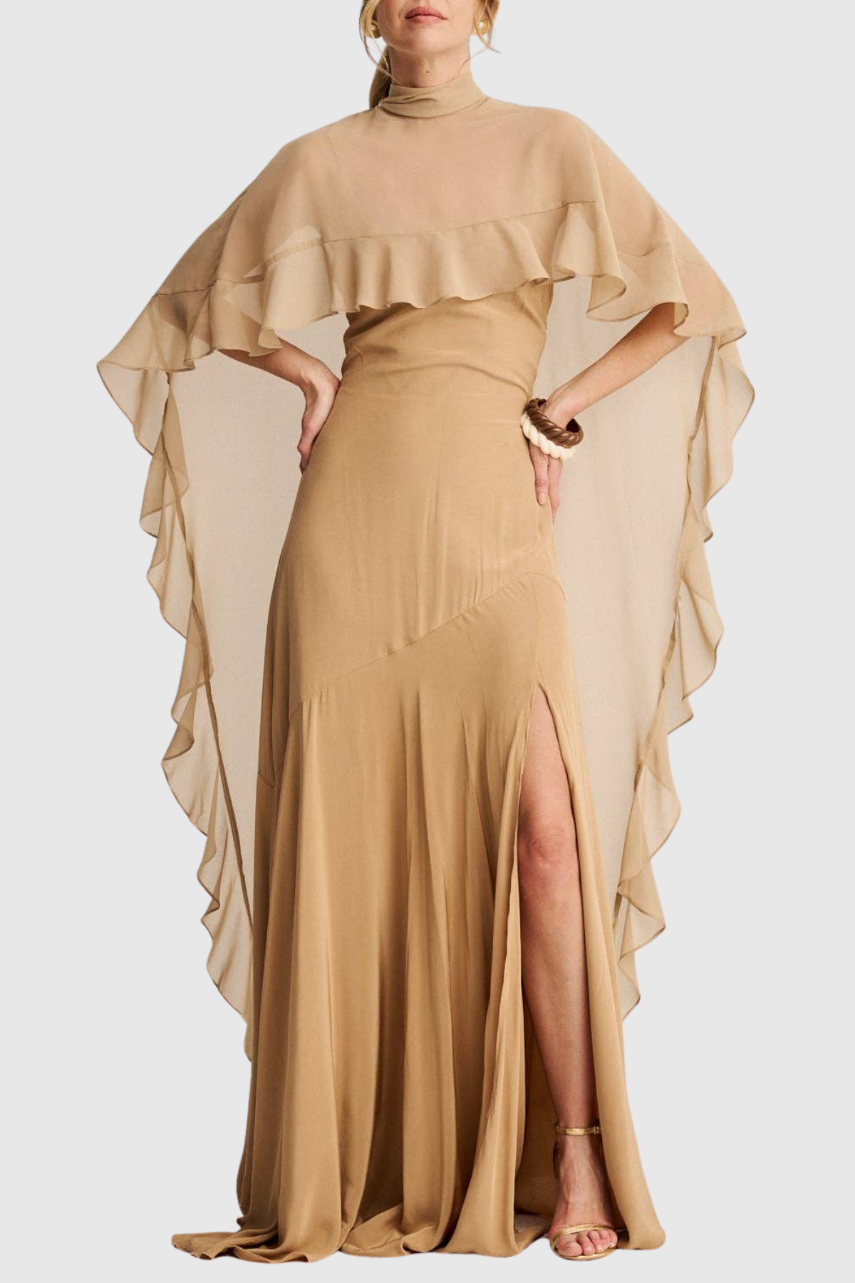 Garcia Ruffle Maxi Dress & Cape Set