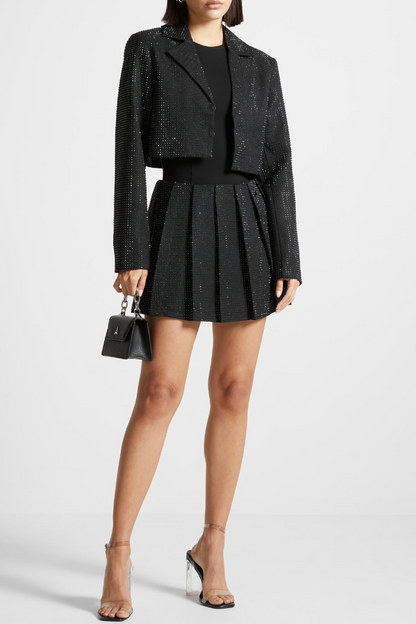 Gatsba Crystal Embellished Cropped Blazer
