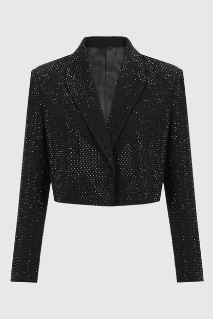 Gatsba Crystal Embellished Cropped Blazer
