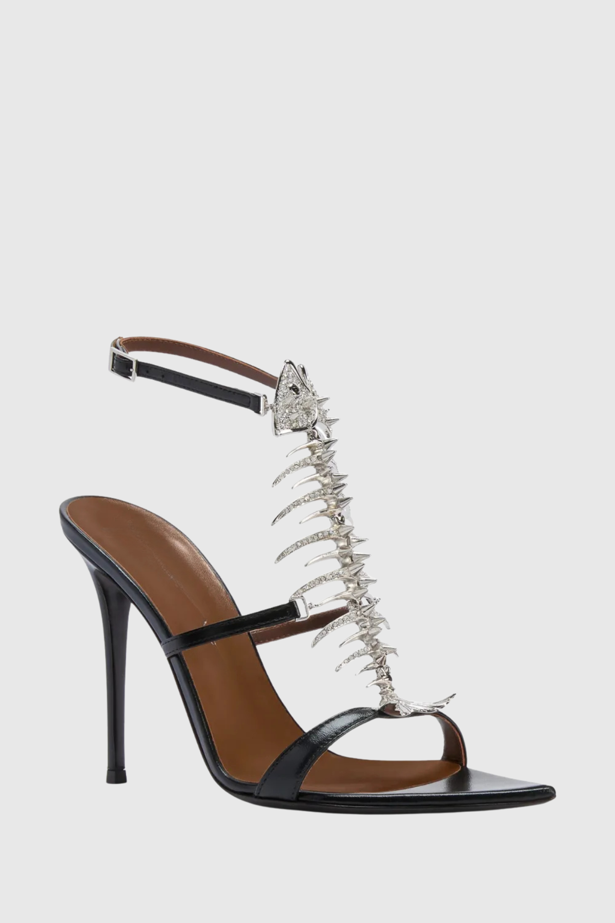 Gelia Fishbone Strap Sandals - Black