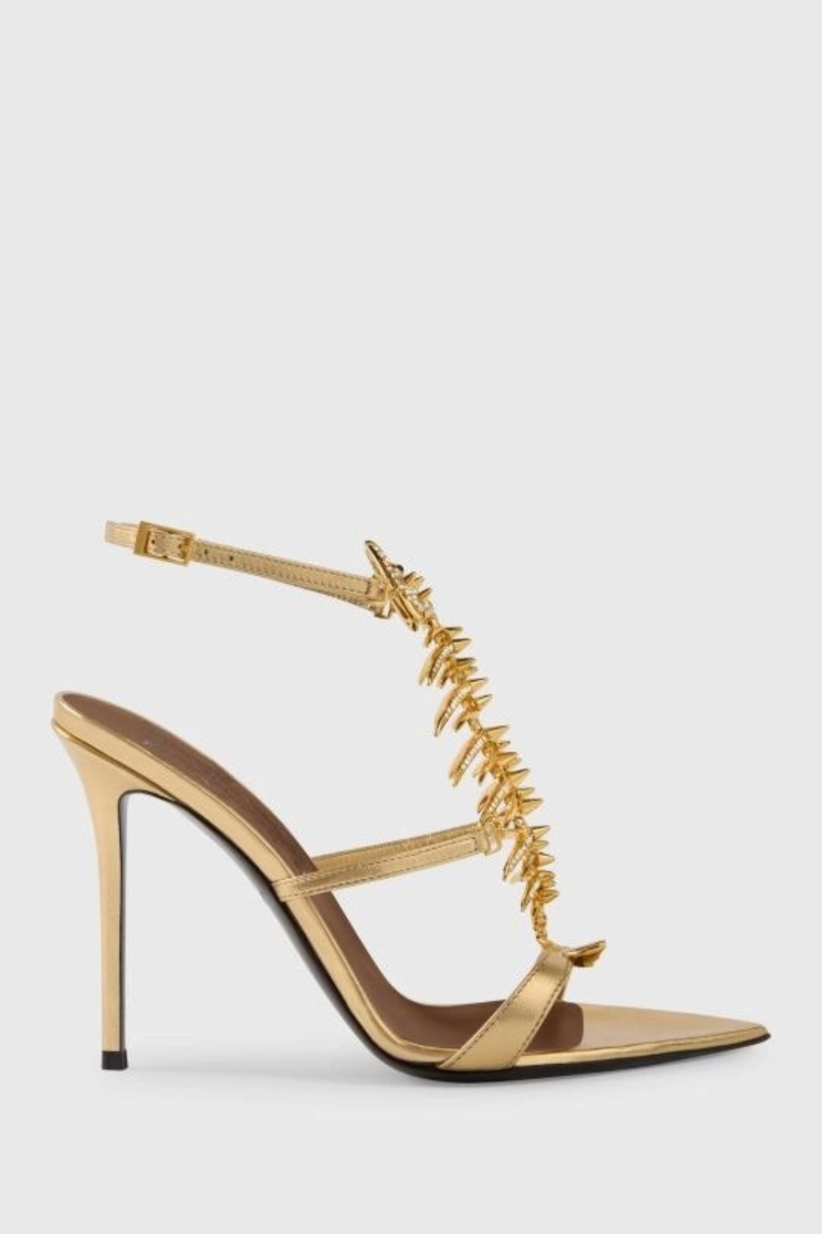 Gelia Fishbone Strap Sandals - Gold