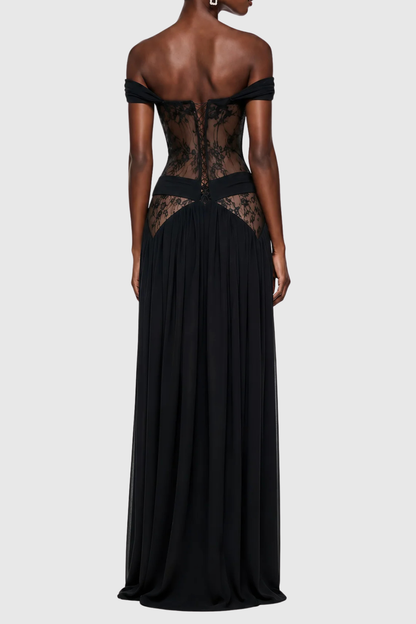 Georgiana Off Shoulder Lace Maxi Dress