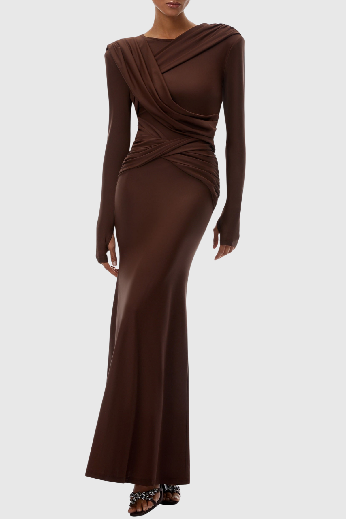 Geralda Asymmetric Twisted Maxi Dress
