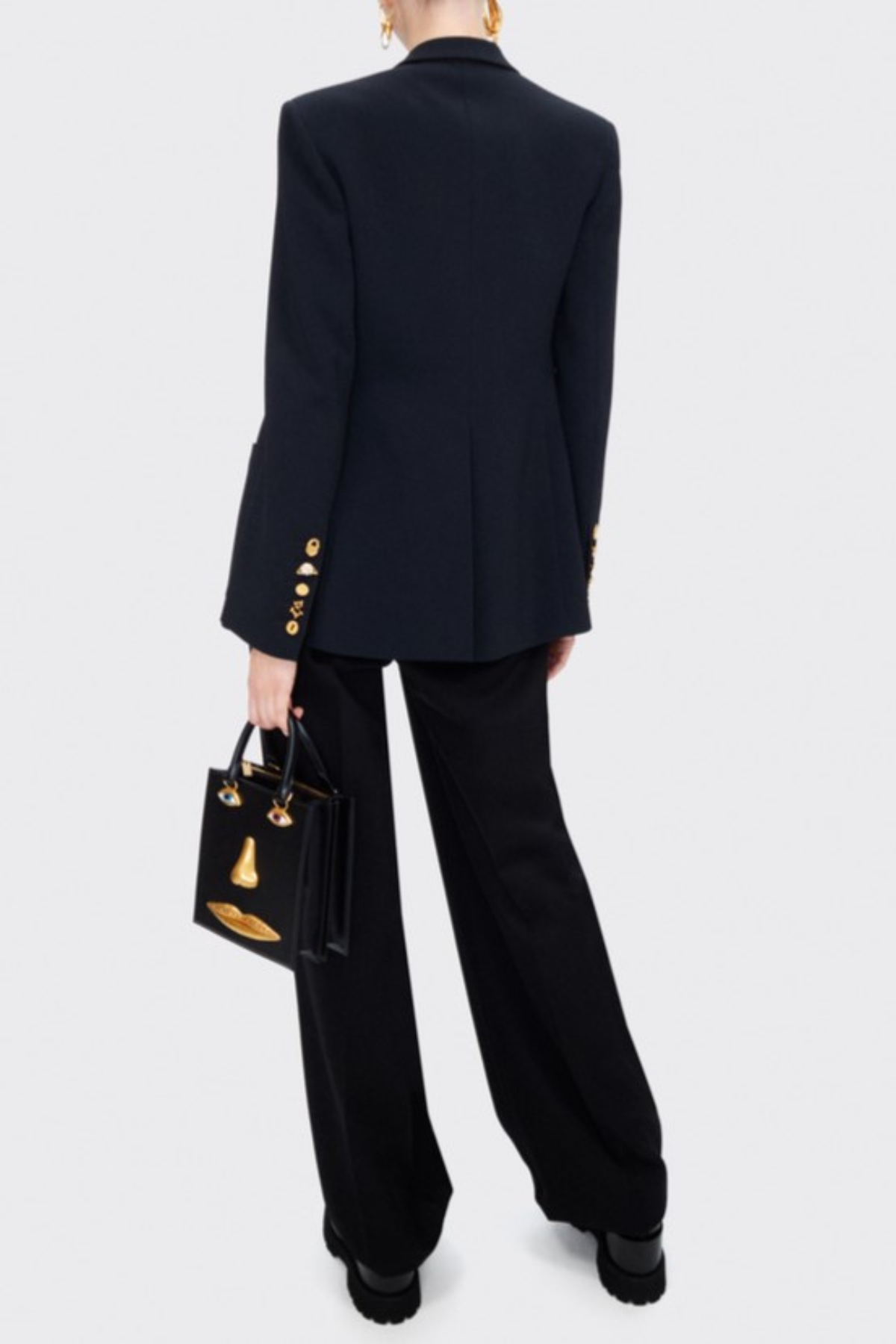 Giacomo Padlock Embellished Blazer - Black