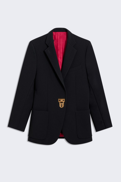 Giacomo Padlock Embellished Blazer - Black