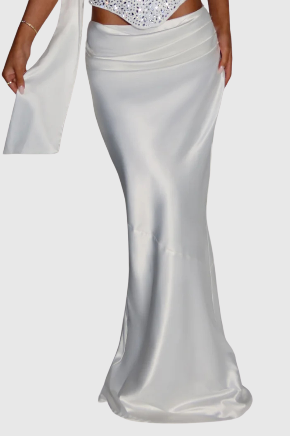Ginebria Crystal Corset Top - White