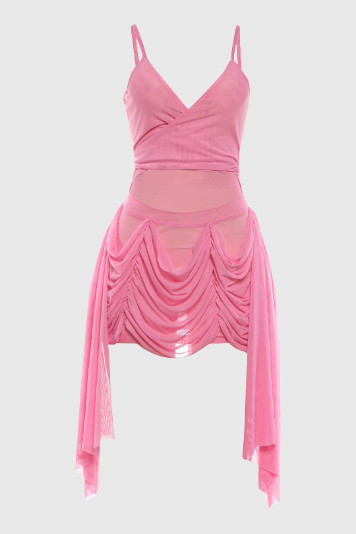 Ginevra Mesh Draped Mini Dress