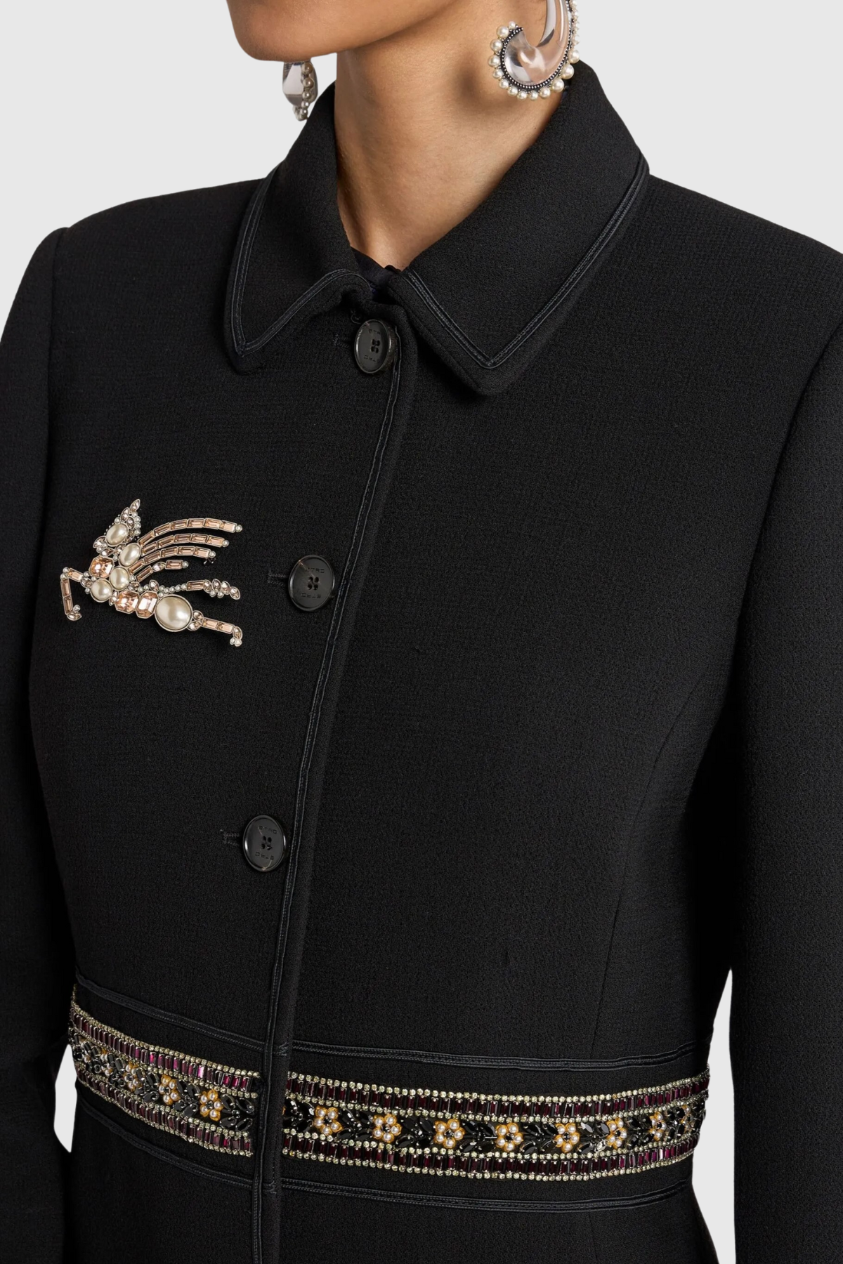 Giraso Diamante Embellished Coat