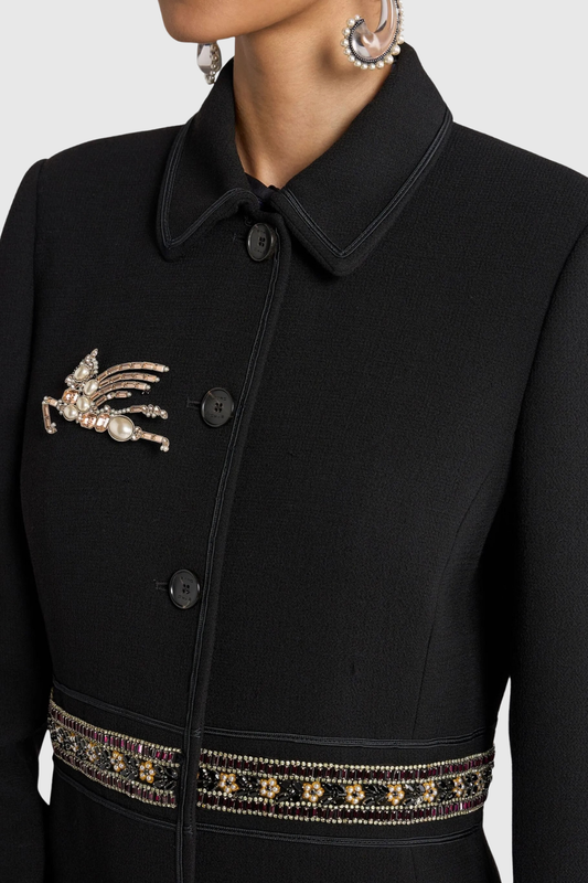 Giraso Diamante Embellished Coat