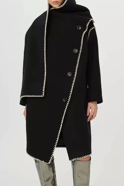 Goka Edge-Stitch Scarf Coat