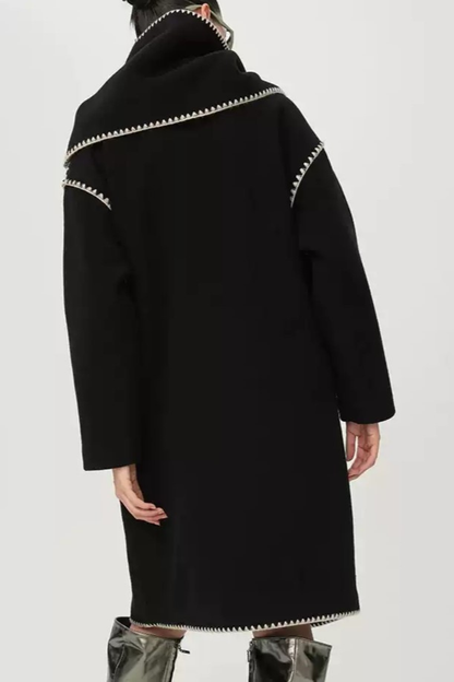 Goka Edge-Stitch Scarf Coat