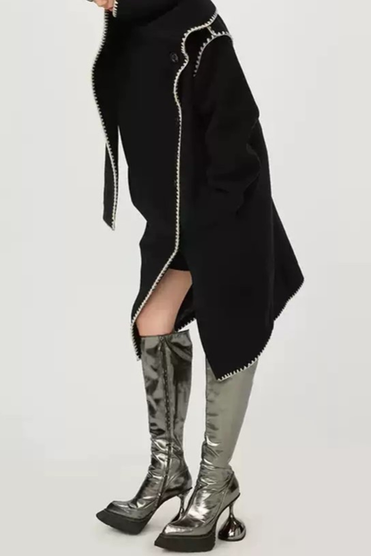 Goka Edge-Stitch Scarf Coat
