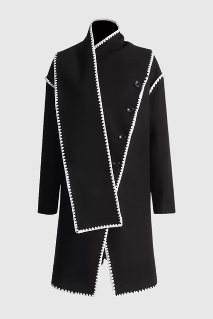 Goka Edge-Stitch Scarf Coat