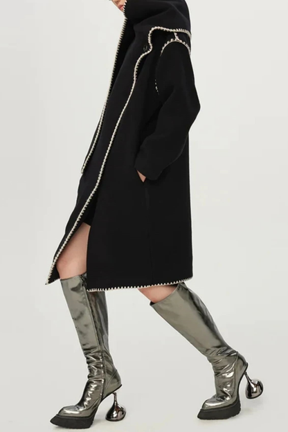 Goka Edge-Stitch Scarf Coat