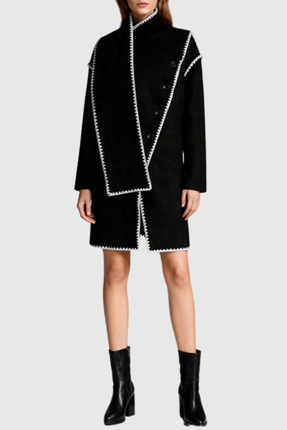 Goka Edge-Stitch Scarf Coat