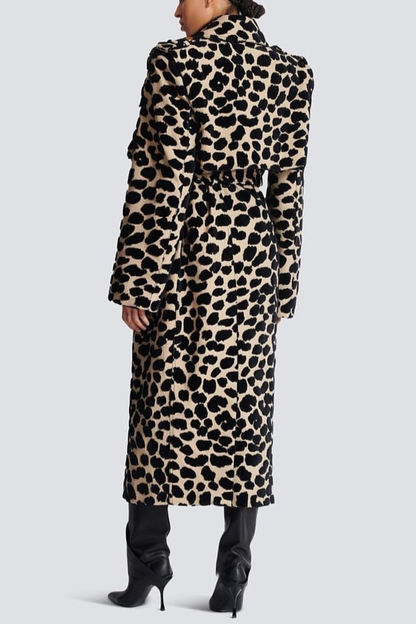 Gotaya Leopard Belted Trench Coat