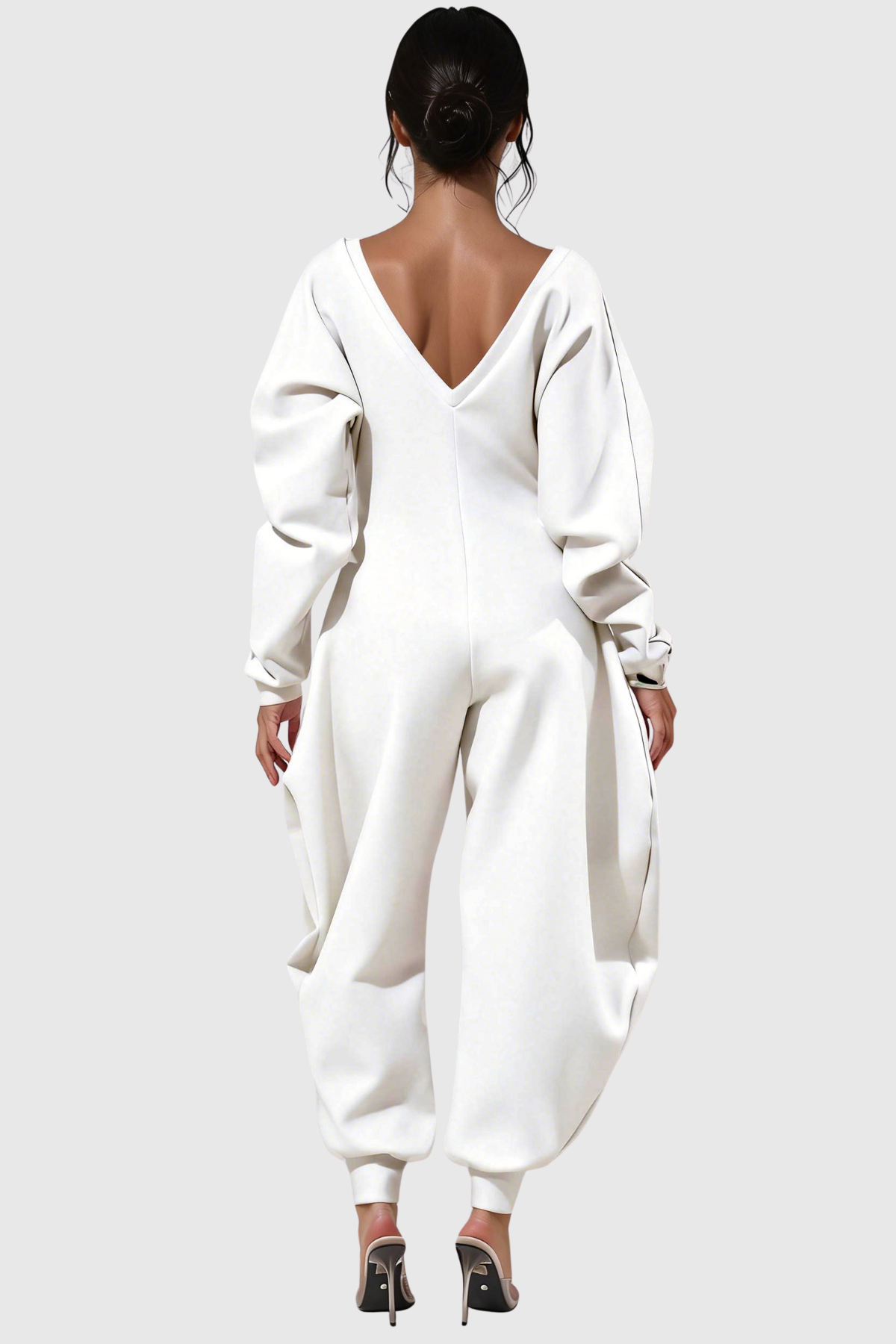Granvia V-neck Curve Jumpsuit - White