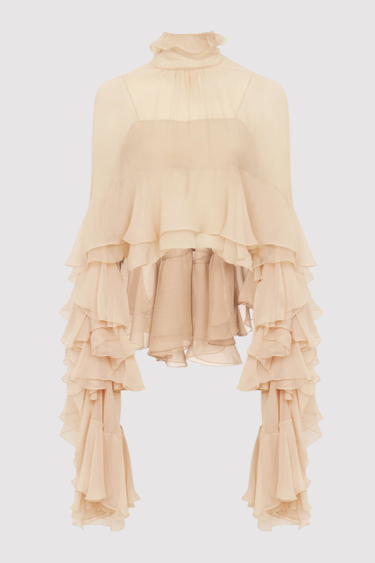 Graya Ruffle Blouse - Nude