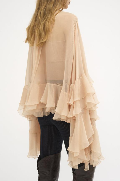 Graya Ruffle Blouse - Nude