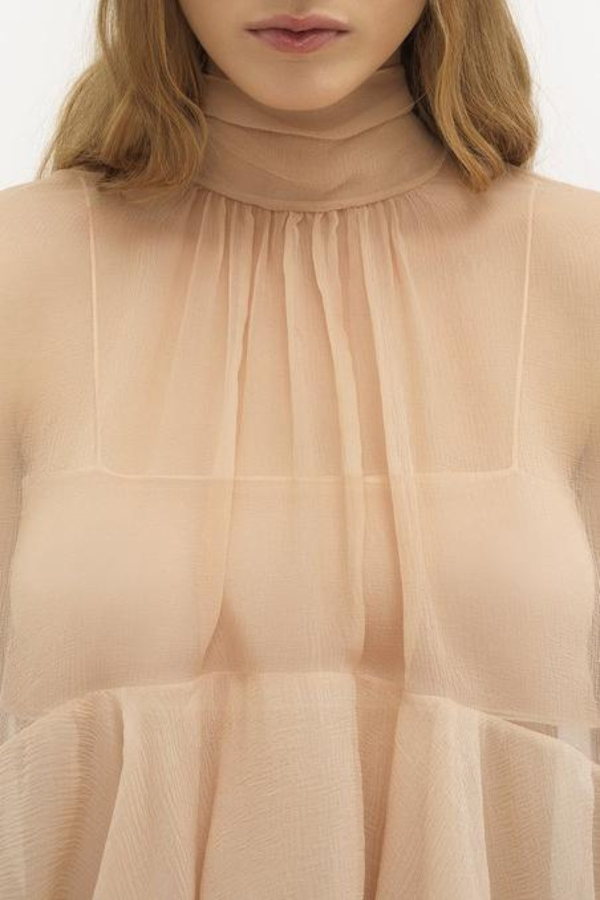 Graya Ruffle Blouse - Nude