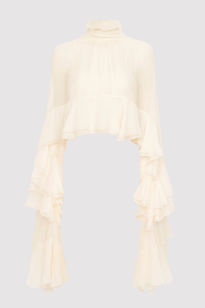 Graya Ruffle Blouse - White