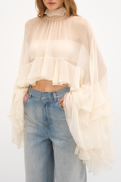 Graya Ruffle Blouse - White