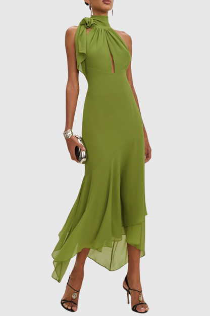 Grier Halter Cutout Midi Dress