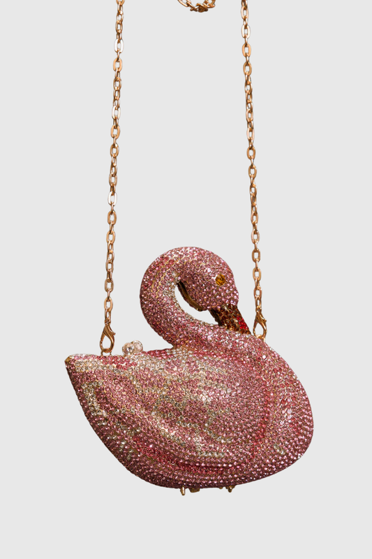 Griffin Goose Rhinestone Clutch - Pink