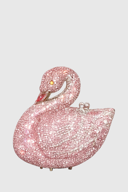 Griffin Goose Rhinestone Clutch - Pink