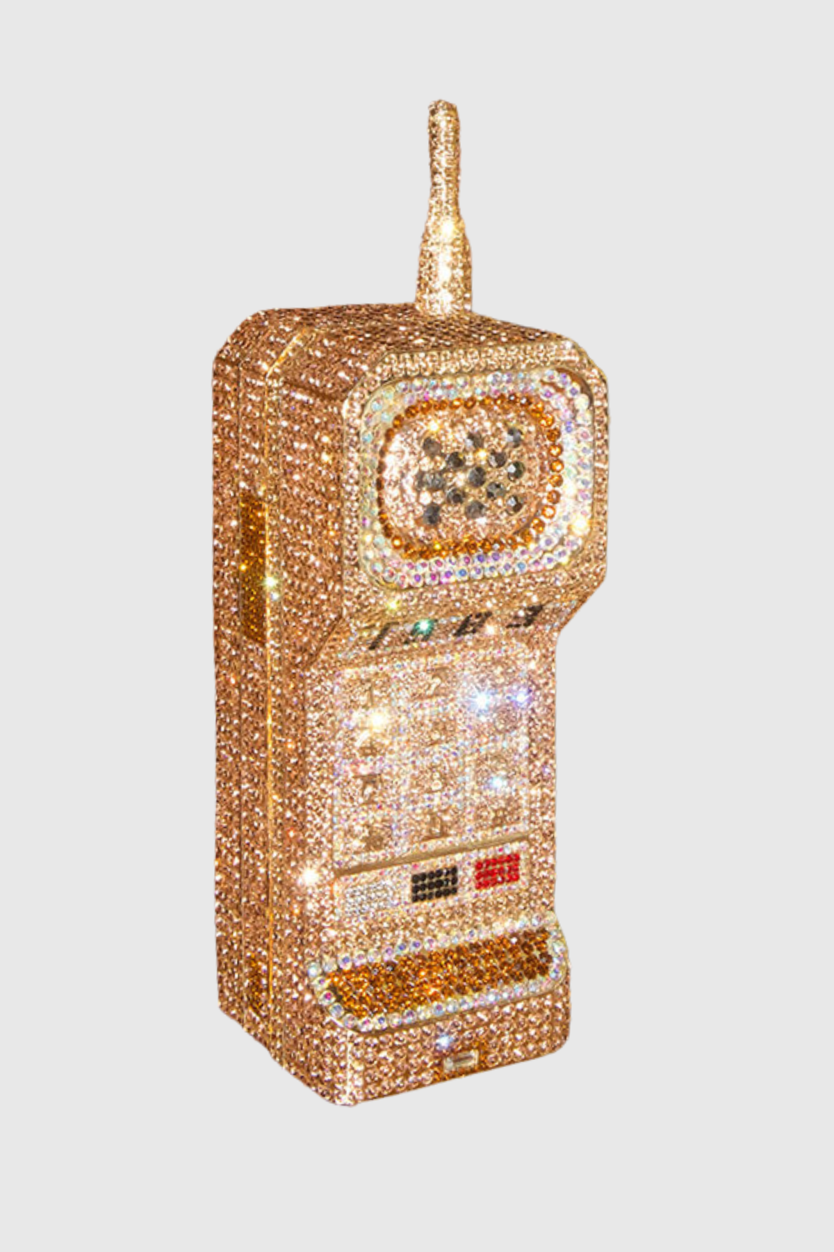 Griffin Phone Rhinestone Clutch - Gold