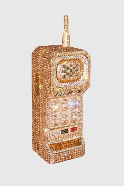 Griffin Phone Rhinestone Clutch - Gold