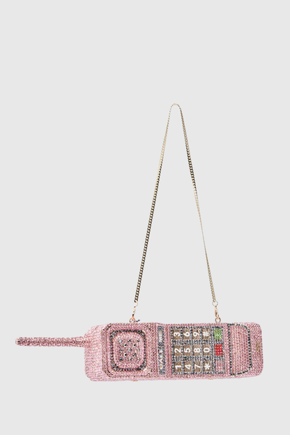 Griffin Phone Rhinestone Clutch - Pink