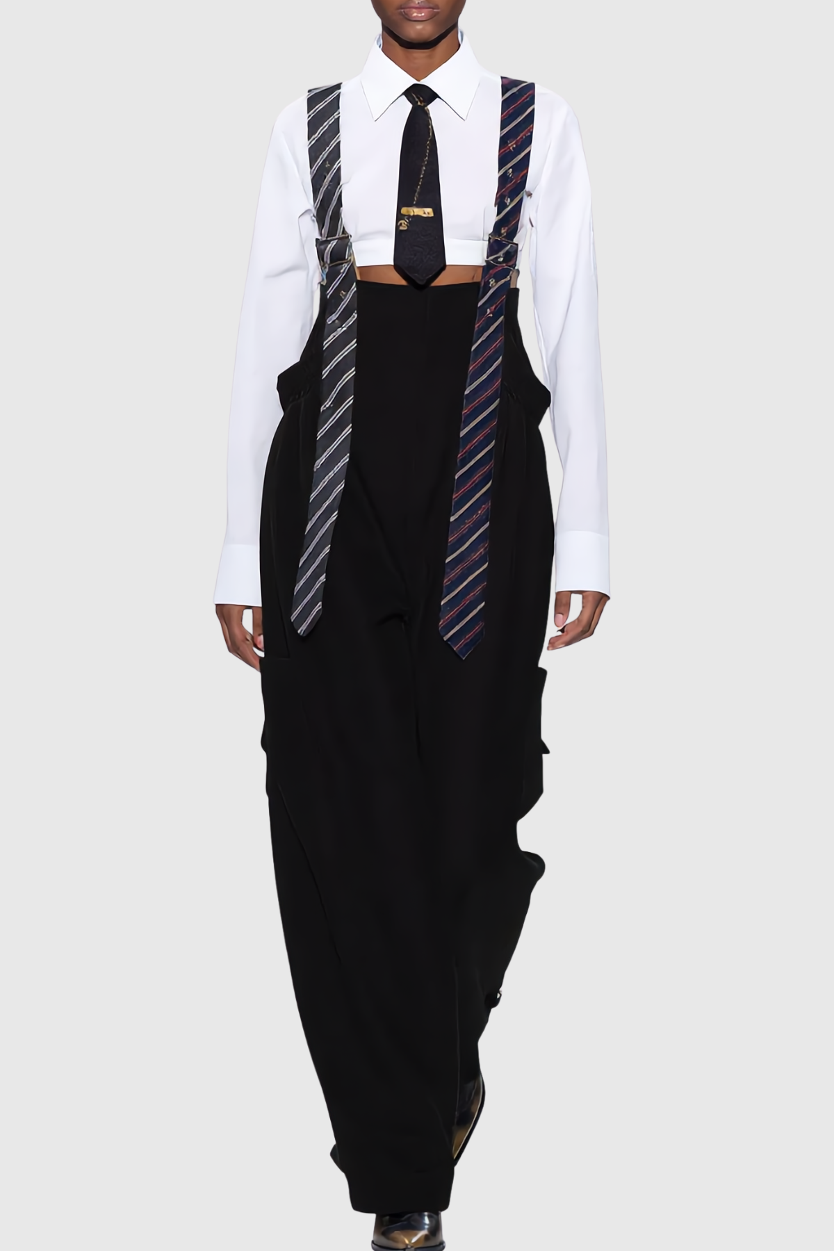 Hadye Tie Cargo Overalls - Black