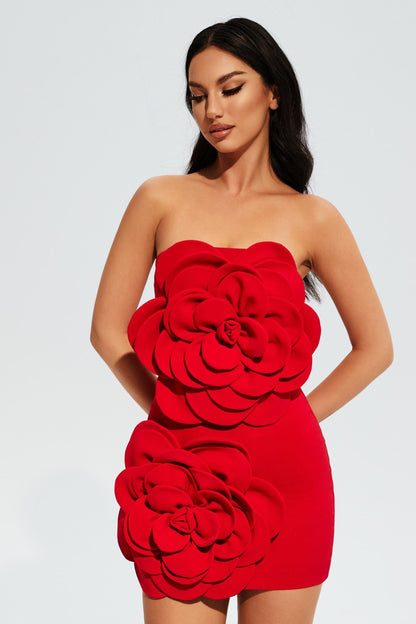 Hailey Floral Strapless Mini Dress
