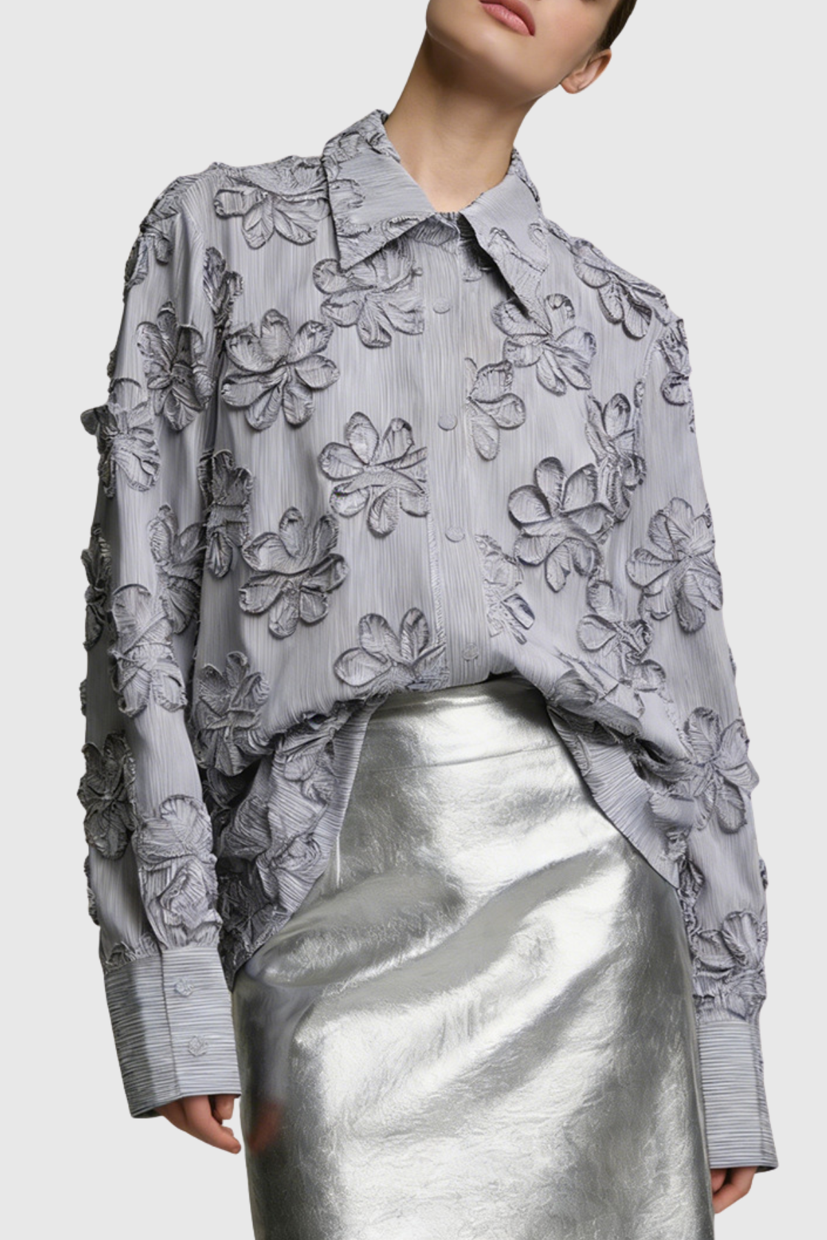 Halela Floral Appliqué Shirt