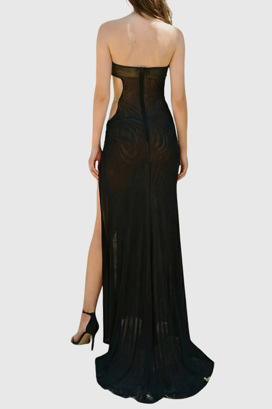 Halra One Shoulder Asymmetric Cutout Maxi Dress