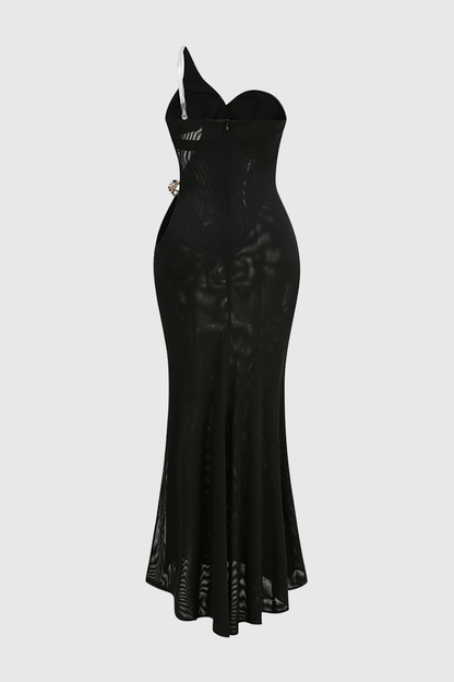 Halra One Shoulder Asymmetric Cutout Maxi Dress